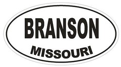 Branson Missouri Oval Bumper Sticker or Helmet Sticker D1409 Euro Oval