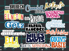 15 Jazz Logo Stickers -Clear, Holographic, or White – Miles Davis Monk Blue Note