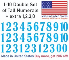 1-10 School Book Outdoor Vinyl Decal Numbers for Mailbox, Door, Address, Locker