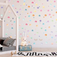 123 Pcs Pastel Polka Dots Wall Stickers, Colorful Round Wall Decal, Peel and …