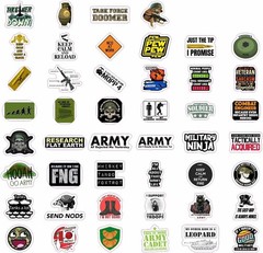 100Pcs Funny Army Stickers and Decals — Small Vinyl Military Stickers and Dec…