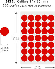 10 Colors round Stickers 1 Inch Vinyl Dot Stickers Self-Adhesive Removable Color