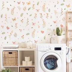 Boho Flower Wall Sticker Small Floral Wall Decals Peel and Stick Wildflower L…