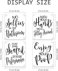 17PCS Bathroom Wall Decals Peel and Stick, Funny Vintage Sign Decals Bathroom Qu
