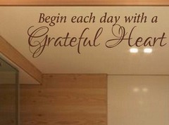 Begin Each Day With A Grateful Heart – Wall Vinyl Decal Motivational Self Love