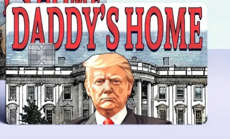 Donald Trump Daddy’s Home Credit Debit Card Sticker MAGA Republicans.