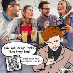 Ad-Free, Realistic 2X2In Fake Wifi Rick Roll QR Code Stickers 25 Pack. Best Bulk