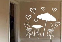 Patio Cafe Set Paris Country decals wall art kids teenagers nursery girls diner