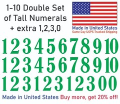 1-10 School Book Outdoor Vinyl Decal Numbers for Mailbox, Door, Address, Locker