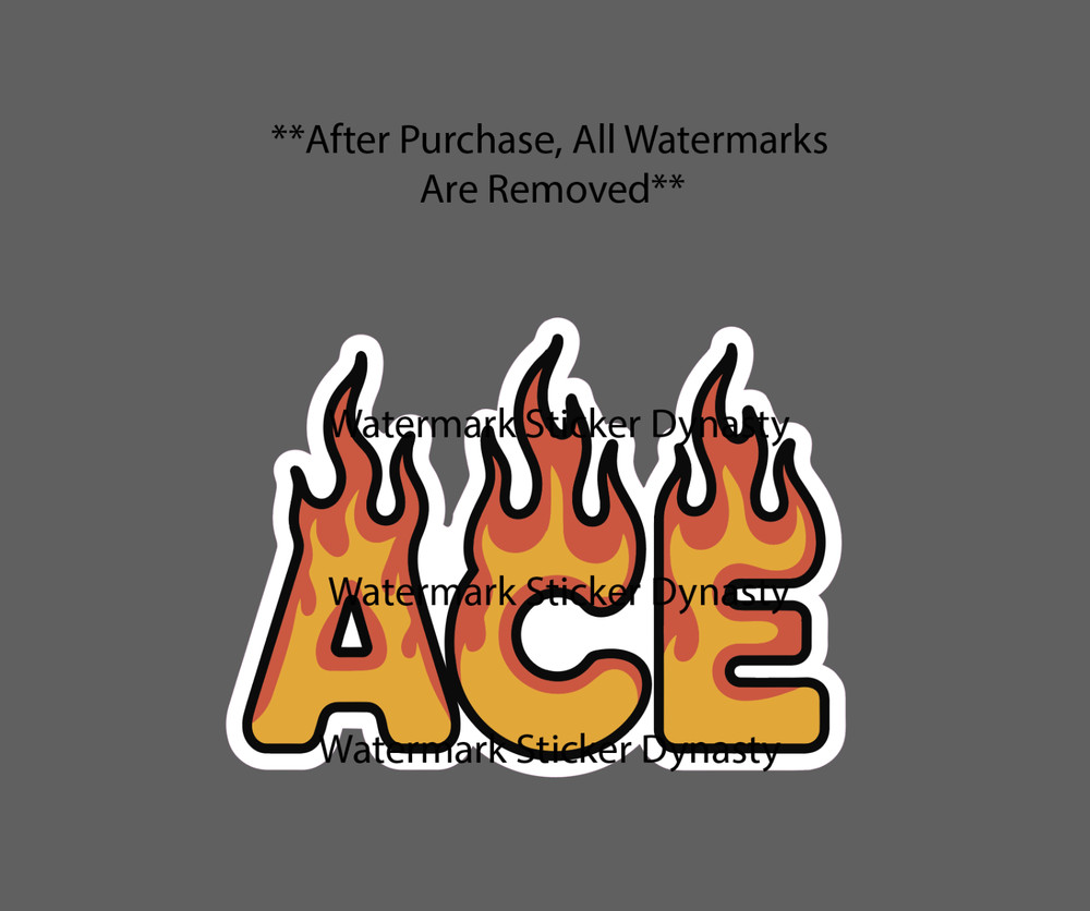 Ace Sticker Waterproof Decal Fire Flames Cards Game Sports Gift NEW