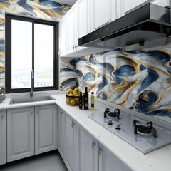 3D Marble Tile Wall Sticker Waterproof Self Adhesive Renovation Decor Film