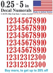 1-10 5x+ School Book Outdoor Vinyl Decal Numbers for Mailbox Door Address Locker