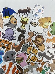 Lot Of 163 Random Small Animal Stickers Decals {HH}