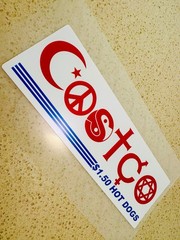 Peace Love and Costco “Coexist” $1.50 Hot-Dog Decal Bumper Sticker – meme hype