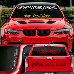 Custom Windshied Sticker Personalized Vinyl Decal Banner Rear Window Side Bottom