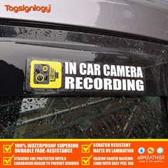 (2 pcs) In Car Camera Recording Dash Cam on Board Bumper Body Waterproof Sticker