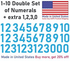 1-10 20+10 Outdoor Vinyl Decal Numbers for Mailbox, Door, Wall, Address, Locker