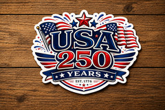 3 Pack – USA 250 Years Patriotic Vinyl Sticker – America Anniversary Decal