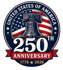 STICKER (BUY 2, GET 1 FREE) 250th America glossy liberty bell USA patriotic