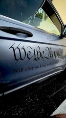“We the people” Vinyl high tack sticker with original caligraphy from the const