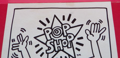 UNUSED 1985 POP SHOP KEITH HARING STICKER DECAL LAFAYETTE ST. NY CITY STAR HEAD