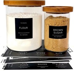 134 Kitchen Pantry Labels for Containers Minimalist Preprinted Farmhouse Style