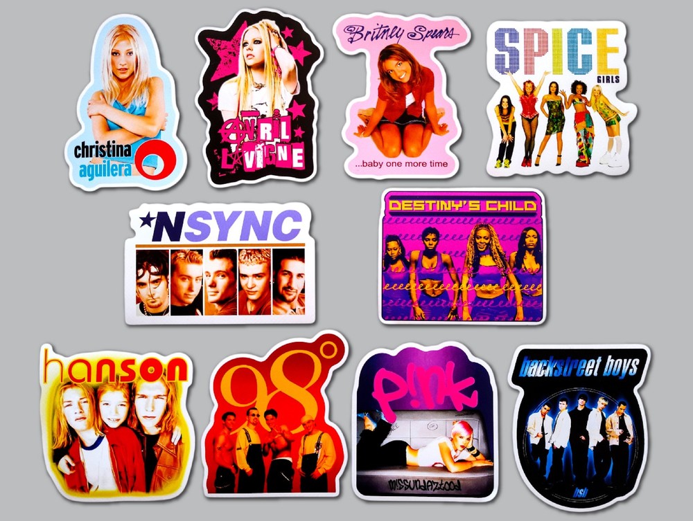90’s Pop Vinyl Sticker Lot (10 Stickers) boy band singer vintage nostalgia kid