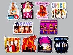90’s Pop Vinyl Sticker Lot (10 Stickers) boy band singer vintage nostalgia kid