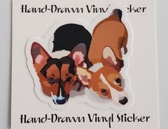 3×3 Pembroke Welsh Corgi Sticker Water Bottle, Laptop, Phone, Dishwasher Safe
