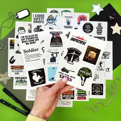 100Pcs Funny Army Stickers and Decals — Small Vinyl Military Stickers and Dec…