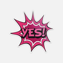 Yes Speech Bubble Comic Book Vinyl Sticker Decal