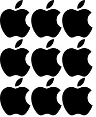 Set of 9 Small Apple logo Vinyl Decals Phone Laptop Car Window Stickers