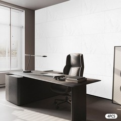 Modern 4 PCS PU Panels Faux Stone Wall Panels White for Interior Wall Decor NEW