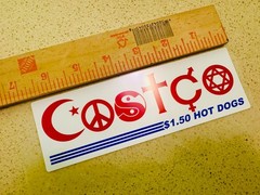Peace Love and Costco “Coexist” $1.50 Hot-Dog Decal Bumper Sticker – meme hype