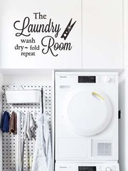 Slogan Graphic Wall Sticker Laundry Room Art Wall Stickers Vinyl Removable