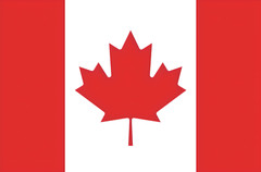 STICKER Canadian Flag Maple leaf red white vinyl laminated laptop water bottle