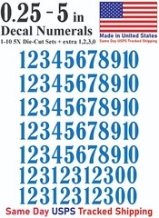 1-10 5x+ School Book Outdoor Vinyl Decal Numbers for Mailbox Door Address Locker