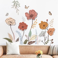 Multi-Color Floral Peel and Stick Wall Art – Perfect for Living Room and Nursery
