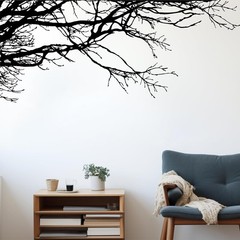 Boho Tree Wall Decals, Peel and Stick Waterproof Branch Design