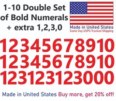 1-10 Bolston Bold Outdoor Vinyl Decal Numbers for Mailbox, Door, Address, Locker