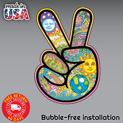 Peace Sign Celestial Decal Sticker 3M Vinyl USA Tuck Window Wall Car Dan Morris