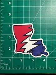 Louisiana Stealie – Grateful Dead – Laminated Vinyl Sticker 3″x3″