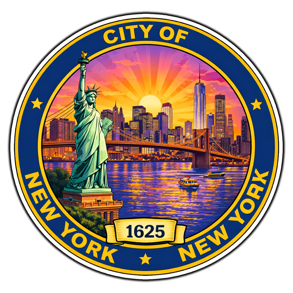 City Of New York 1625 Logo #1 Sticker Waterproof Vinyl Decal Die-Cut