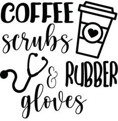 Coffee Scrubs & Rubber Gloves Decal – Perfect for Professionals! – 6570