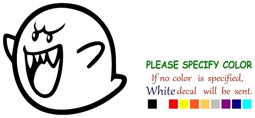 Boo Super Mario Adhesive Vinyl Decal Sticker Car Truck window Various Sizes