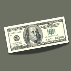 100 Dollar Bill Cash Money 4″ Vinyl Laminated Sticker