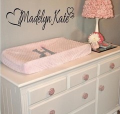 PERSONALIZED HEARTS ANY NAME Vinyl Wall Art Decal Kids Children Nursery Room 36″