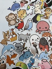 Lot Of 163 Random Small Animal Stickers Decals {HH}
