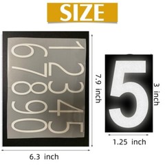 Reflective Custom Mailbox Numbers Vinyl Decals Stickers Waterproof 4 inch 3 inch