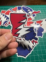 Louisiana Stealie – Grateful Dead – Laminated Vinyl Sticker 3″x3″